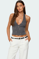 Sakura Grommet Halter Top