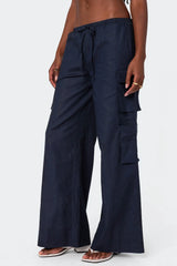 Bristol Linen Look Cargo Pants