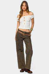 Layken Off Shoulder Textured Top