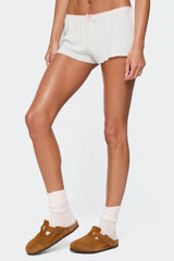 Linny Contrast Pointelle Shorts