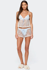 Laina Contrast Sheer Lace Shorts