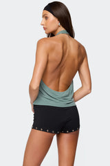 Rhia Cowl Neck Halter Top