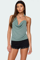 Rhia Cowl Neck Halter Top
