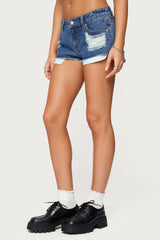 Devin Low Rise Micro Denim Shorts