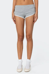 Kadence Ruched Lace Trim Shorts
