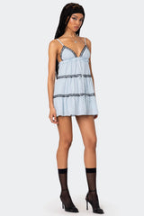 Angelica Tiered Ribbon Mini Dress