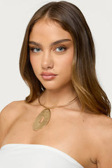 Abstract Pendant Cuff Necklace