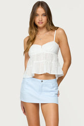 Tamora Eyelet Babydoll Tank Top