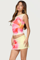 Tiger Flower Off Shoulder Top