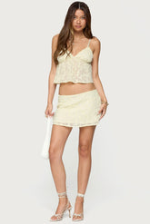 Leora Textured Floral Mini Skirt