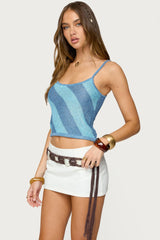 Saul Stripey Sequin Knit Top