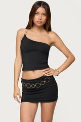 Ashlyn Ring Chain One Shoulder Top