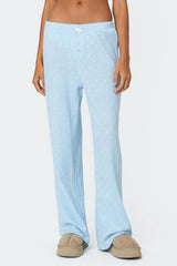 Petal Printed Waffle Pants