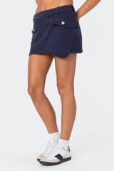 Asymmetric Pocket Mini Skirt