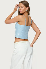 Metallic & Sequin Textured Tank Top