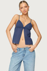 Otis Eyelet Split Front Tank Top