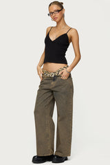 Petite Zahra Mud Wash Low Rise Baggy Jeans