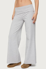 Petite Wide Leg Fold Over Pants