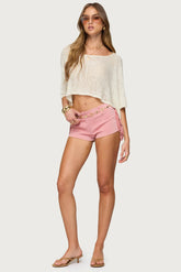 Sapir Fringe Faux Suede Shorts