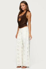 Eyelet Low Rise Baggy Jeans