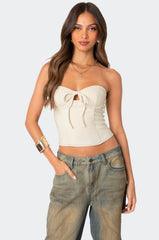 June Tie Front Strapless Corset