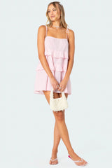 Dorothia Sheer Linen Look Mini Dress