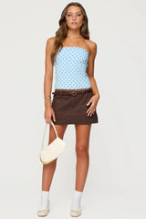 Polka Dot Built In Bra Tube Top