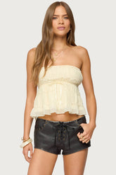Seren Ruffle Chiffon Strapless Top