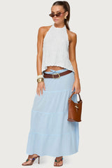 Kaila Cotton Tiered Maxi Skirt