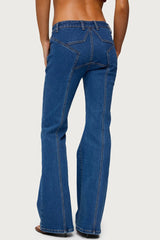 Starrie Panel Stitch Low Rise Bootcut Jeans