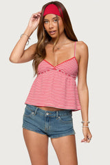 Orietta Striped Babydoll Top