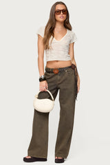 Kristal Twist Front V Neck Top