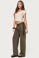 Kristal Twist Front V Neck Top