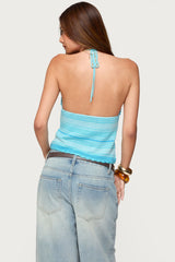 Suanne Crochet & Knit Stripey Halter Top