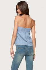 Narnie Striped Strapless Wrap Top