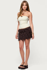 Clare Chiffon Ruffled Mini Skirt