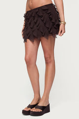 Clare Chiffon Ruffled Mini Skirt