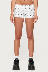 Chelsie Polka Dot Foldover Shorts