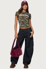 Aden Contrast Stitch Low Rise Barrel Jeans