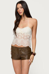 Amarie Sheer Lace Halter Top