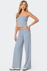Lilah Striped Fold Over Pants