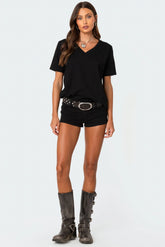 Margie Low Rise Denim Micro Shorts