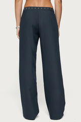 Ayve Eyelet Waist Straight Leg Pants