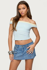 Strada Contrast Off Shoulder Top