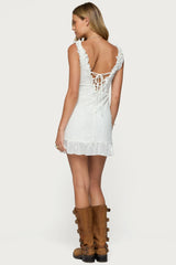 Shayla Ruffle Textured Mini Dress