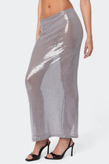 Riki Sheer Sequin Maxi Skirt