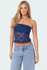 Ballet Sheer Lace Tube Top