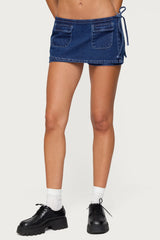 Giselle Wrap Denim Mini Skort