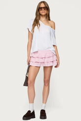 Margaux Textured Ruffle Mini Skort
