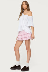 Margaux Textured Ruffle Mini Skort